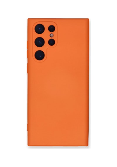 Samsung Galaxy Uyumlu - S24 Ultra Kılıf Nano İçi Kadife Silikon - Turuncu
