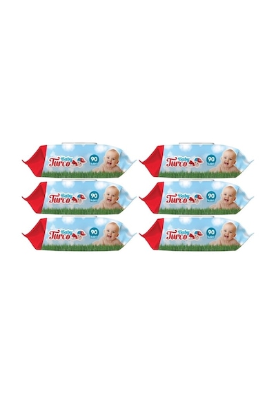 Baby Turco Islak Bebek Havlusu 6 X 90'Lı