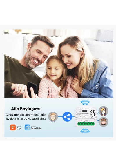 Tuya Mini Wifi Akıllı Perde Panjur Kontrol Rölesi Tuya, Smart Life, Google Home, Amazon Alexa, Home Assistant Destek Diğer