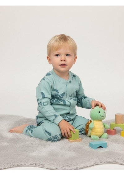Zekids Erkek Çocuk Kaplumbağa Desenli Pamuklu Pijama Takımı 6-9 Ay 6 Yaş Aralığı -16846 Mint Zekids Erkek Çocuk Kaplumbağa Desenli Pamuklu Pijama Takımı 6-9 Ay 6 Yaş Aralığı -16846 Mint