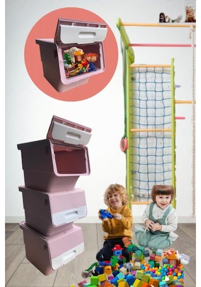 2 Li Tekerlekli Organizer Bpa Free Erzak Kutusu Sebzelik Soğanlık Oyuncaklık Pembe 24 Lt Pembe