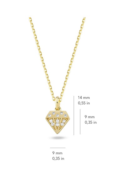 Goldkupe 14 Ayar Altın Pırlanta Simgesi Kolye 1.95 Gr-5501