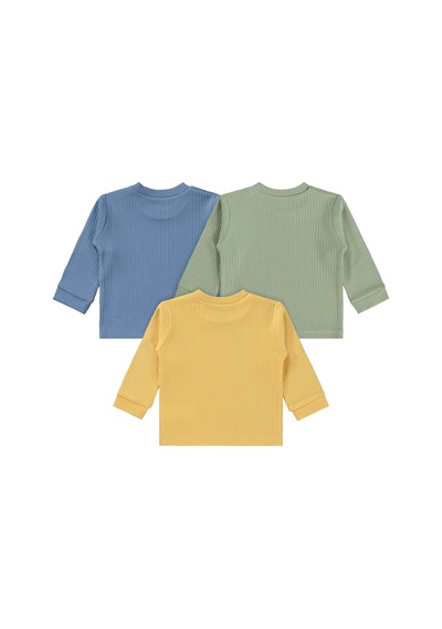 Minidamla Basic 3'lü Set 6-18 Ay Sweatshirt - Mavi Koyu Mavi