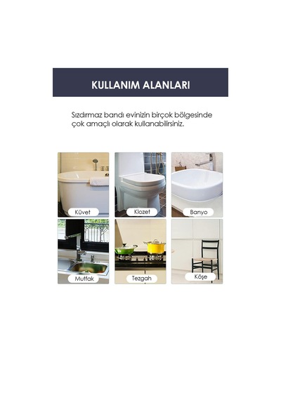 3.2m Banyo Küvet Mutfak Lavabo Su Sızdırmaz Bant Su Geçirmez Kenar Bandı Sızdırmazlık Tamir Beyaz