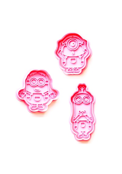 Mizaku Minions Karakter Temalı Kurabiye Kalıbı Ve Kesiciler 3'lü Set Minyonlar Pembe