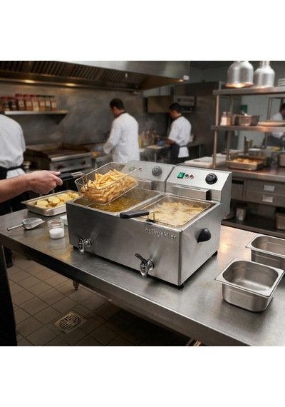 Öztiryakiler Of10ds Elektrikli Tahliye Vanalı 10+10 Litre Fritöz 220v