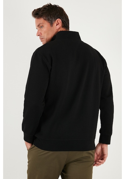 Buratti Pamuklu Regular Fit Yarım Fermuarlı Dik Yaka Erkek Sweat 5905470 Siyah