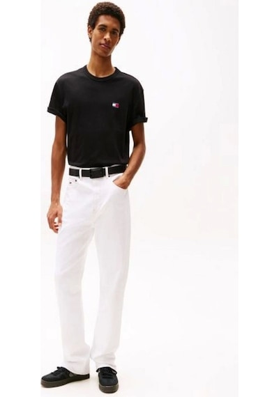 Tommy Hilfiger Tommy Jeans Erkek Siyah Bisiklet Yaka T-shirt Siyah