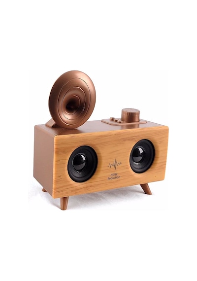 Antika Klasik Ahşap Bluetooth Hoparlör Fm Radyo Gramofon B6