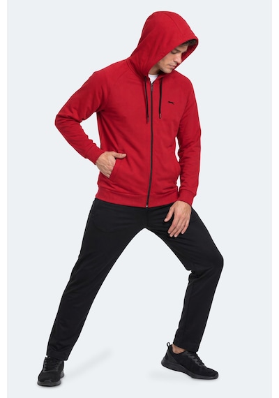 Slazenger Freewıll Erkek Kapüşonlu Cepli Bordo Sweatshırt