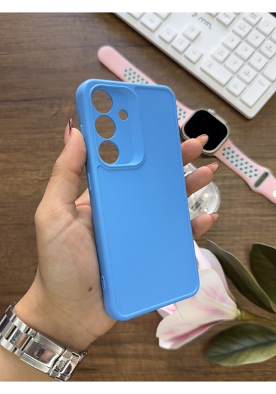Samsung Galaxy S25 Uyumlu Kamera Korumalı Darbeye Dayanıklı Renk Atmayan Keep Silikon Kılıf Mavi