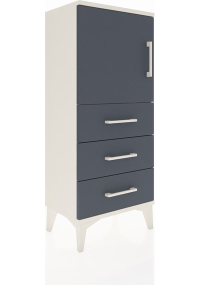 Arges Komodin 2 Raflı 3 Çekmeceli Tek Kapaklı 44x30x106 Aytaşı-antrasit Aytası