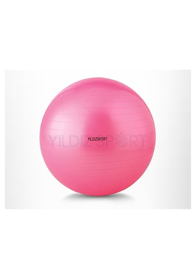 Pilates Topu 65 Cm Pembe + El Pompası Hediyeli Denge Egzersiz Topu Fitness Yoga