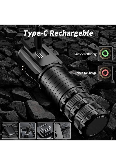 Ws-3838 1500 Lümen Mıknatıslı Usb Şarjlı El Feneri Çok Renkli