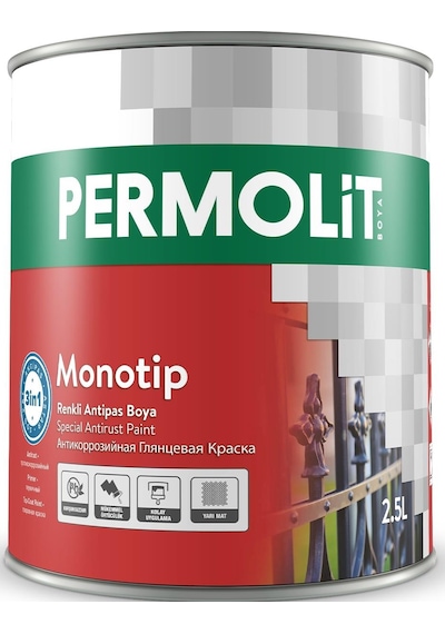 Permolit Monotip Astarlı Antipas Boya Gümüş Gri 2.5 Lt.