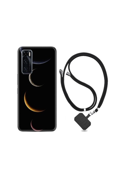 Vivo Y70 Kılıf Resimli Desenli Silikon Boyun Askılı Gezegenler 1901