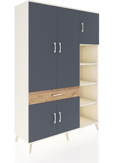 Hyperion Dolap 10 Raflı Tek Çekmeceli 5 Kapaklı 132x44x195 Aytaşı-antrasit/çam Antrasıt/atlas Çam Hyperion Dolap 10 Raflı Tek Çekmeceli 5 Kapaklı 132x44x195 Aytaşı-antrasit/çam Antrasıt/atlas Çam