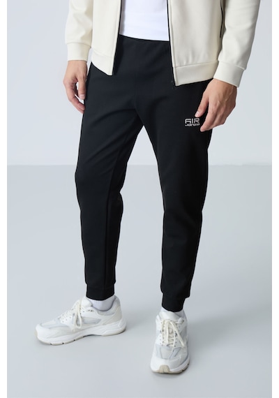 Tommy Life Hugo Bej - Siyah Jogger Erkek Eşofman Takım - 85198 Siyah - Krem Krem - Siyah