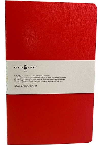 Fabio Ricci Elio 13X21 Sert Kapak Kırmızı Düz Defter 1044