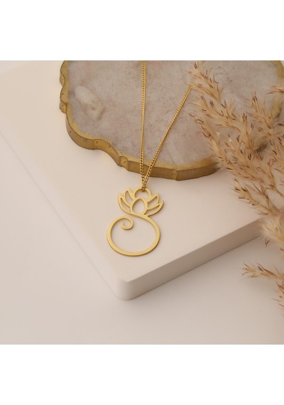 925 Ayar Gümüş Lotus Çiçeği Kadın Hediye Kolye