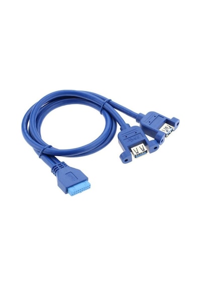 4994 Usb 3.0 19 20 Pin Dişi To 2X Anakart Panel Tipi Kablo