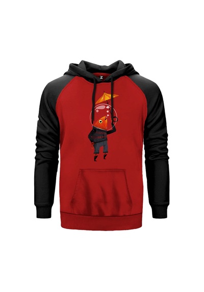Fish On Water Gri Renk Reglan Kol Sweatshirt