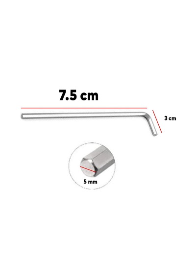 Eltos Allen Alyan Anahtar 5 Mm Altıgen Vida Somun Sıkma Sökme Eca005