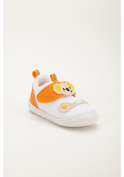 Şirin Bebe Şirinbebe Ortopedik Erkek Bebek İlkadım Ayakkabı Beyaz Cırtlı Anorak-4052 Beyaz