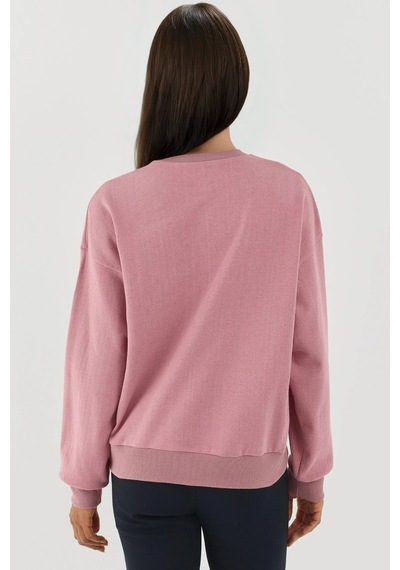 Hiccup Baskılı Yuvarlak Yaka Sweatshirt Tozlu Gül Pembesi