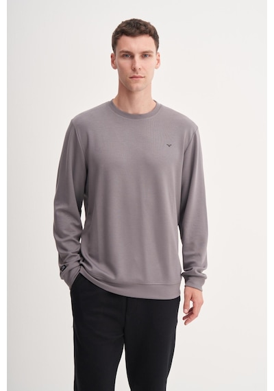 Cazador 53140 Erkek Bisiklet Yaka Sweatshirt K.gri