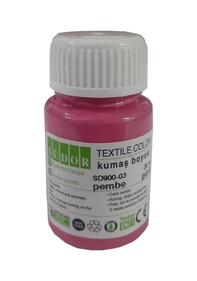 Kumaş Boyası Tişört Çanta Tekstil Boyası 25 Ml 1 Adet Südor Kumaş Boyası Pembe