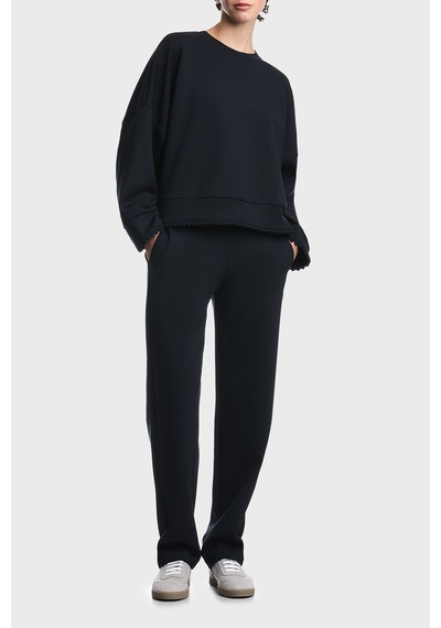 Emporio Armani Logolu Cepli Düz Paça Pantolon Kadın Pantolon Ew004728 Af25831 Mb136 Lacivert