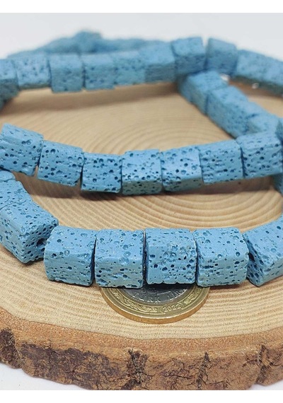 Lav Taşı Mavi Küp Şekilli Dizi 10 10mm 51630 Çok REnkli