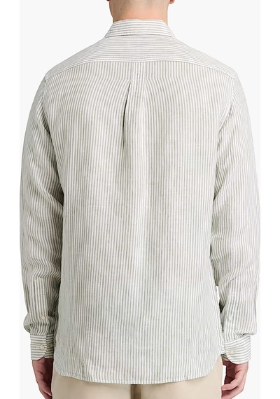 Timberland Mill Brook Linen Striped Regular Erkek Gömlek-33346 Açık Yeşil