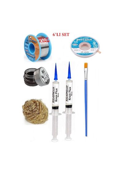Lehimleme Seti 40 G 0,5 Mm Lehim Teli Cp-2515 Lehim Fitili Flux Lehim Toplama Tek Fırça Seti Tk197