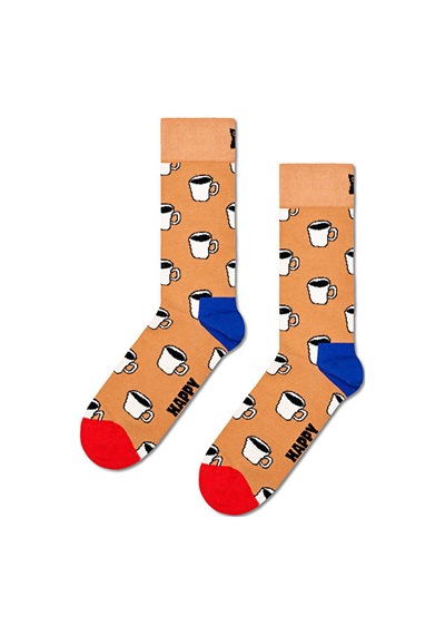 Happy Socks Turuncu Erkek Desenli Çorap 1-pack Coffee Cup Gift Set Beyaz