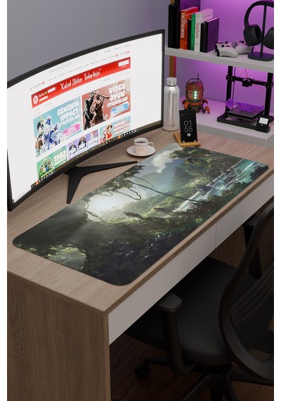Crysis Kaymaz Dikişli Kauçuk Oyuncu Mousepad V5 - 90x40 Xxl Gaming Mouse Pad Fare Altlığı