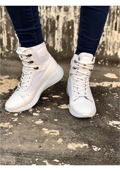 Boa Ba0600 Bağcıklı Beyaz Boksör Unisex Spor Postal Bot