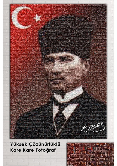 Atatürk Mustafa Kemal Puzzle Kanvas Tablo 20 x 30