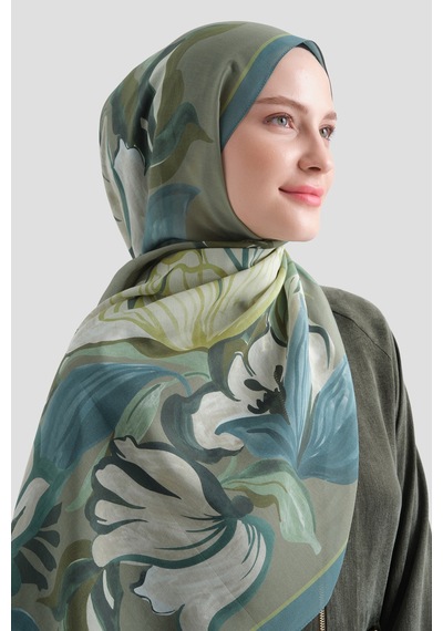 Armine Elegance Pamuk - İpek Şal As559 Yeşil-