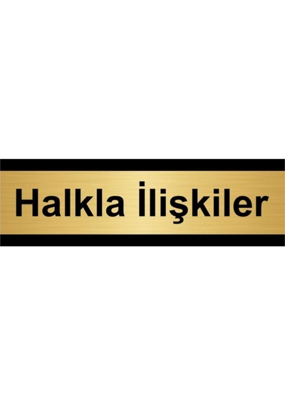 Halkla Ilişkiler 5x20cm Altın Renk Metal Yönlendirme Levhası