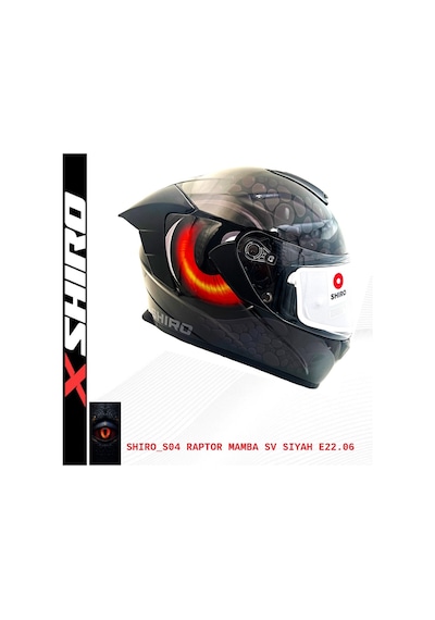 Shiro Fullfacc Raptor Mamb Motosiklet Kaskı Grafik Siyah