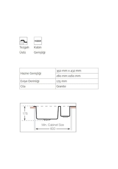 Ukinox Valente D-150L Croma Granit Evye Gri