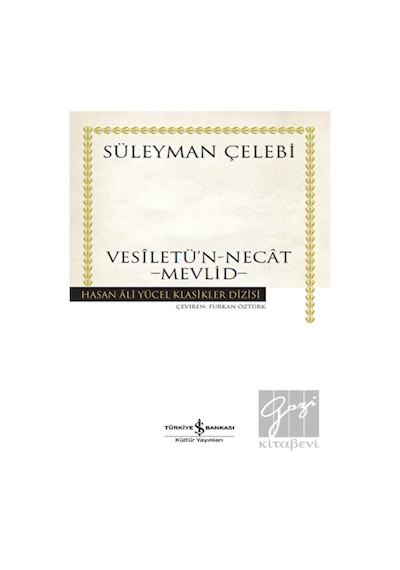 Vesiletü'n - Necat Mevlid - Süleyman Çelebi - İş Bankası Kültür Yayınları