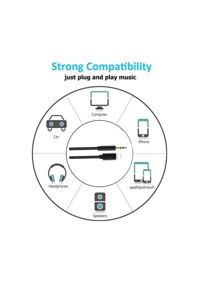 Apple Uyumlu iPhone Lightning Aux Araç Dönüştürücü Ses Kablosu 3.5 Mm Jack 1Mt