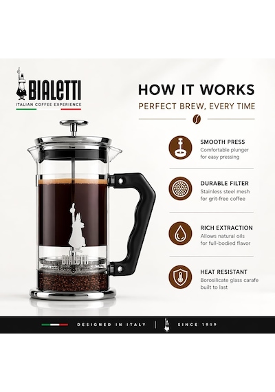 Preziosa French Press: Yaklaşık 1l Kapasiteli Kahve Hazırlayıcı - 18/10 Paslanmaz Çelik Gövde - Bulaşık Makinesinde Yıkanabilen Borosilikat Cam Sürahi - Paslanmaz Çelik Filtre Sistemi Çok Renkli Preziosa French Press: Yaklaşık 1l Kapasiteli Kahve Hazırlayıcı - 18/10 Paslanmaz Çelik Gövde - Bulaşık Makinesinde Yıkanabilen Borosilikat Cam Sürahi - Paslanmaz Çelik Filtre Sistemi Çok Renkli