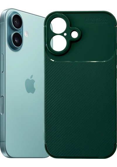 Apple Uyumlu iPhone 16 Kılıf Focus Carbon Silikon Kapak