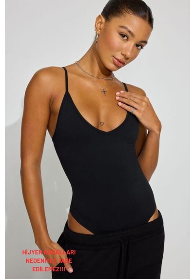 Madmext Siyah Askılı Kadın Bodysuit Mg2542