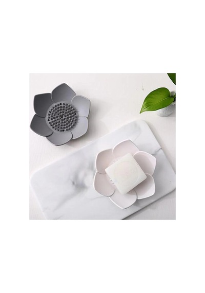 Buççin Online Mağaza Elastik Lotus Kaydırmaz Katı Sabunluk Ve Süngerlik Silikon Banyo Düzenleyici Silikon Beyaz Çok Renkli