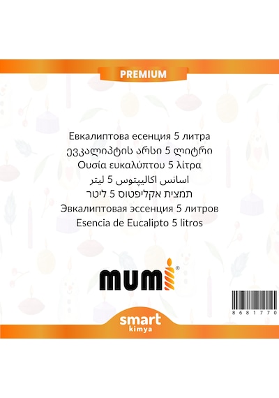 Premium Mum Esansı Okaliptus 5 Litre Şeffaf